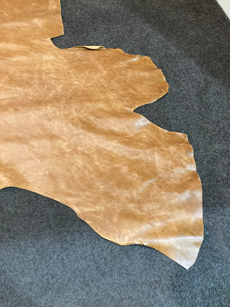 Cow Hide authentic genuine leather light brown tan Aniline extra large Italy