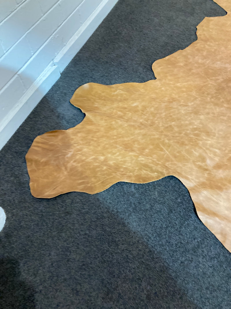 Cow Hide authentic genuine leather light brown tan Aniline extra large Italy