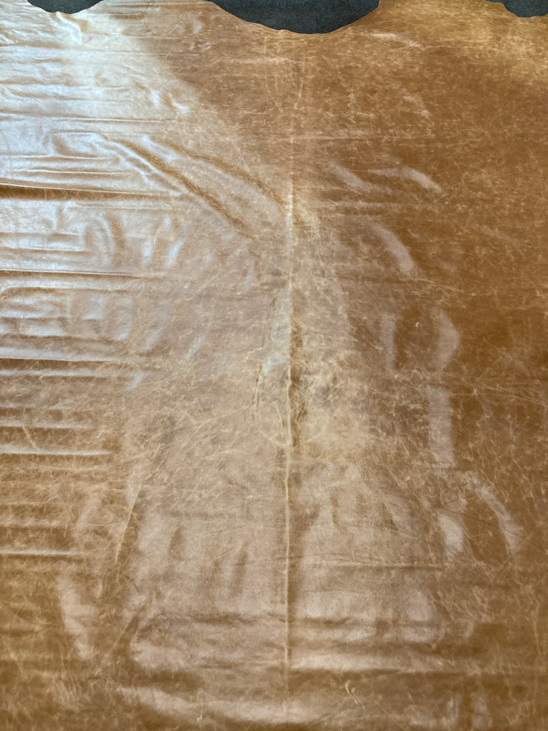 Cow Hide authentic genuine leather light brown tan Aniline extra large Italy