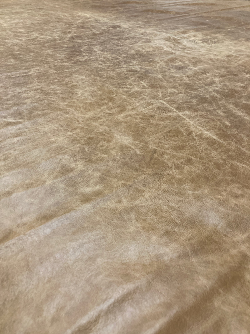 Cow Hide authentic genuine leather light brown tan Aniline extra large Italy