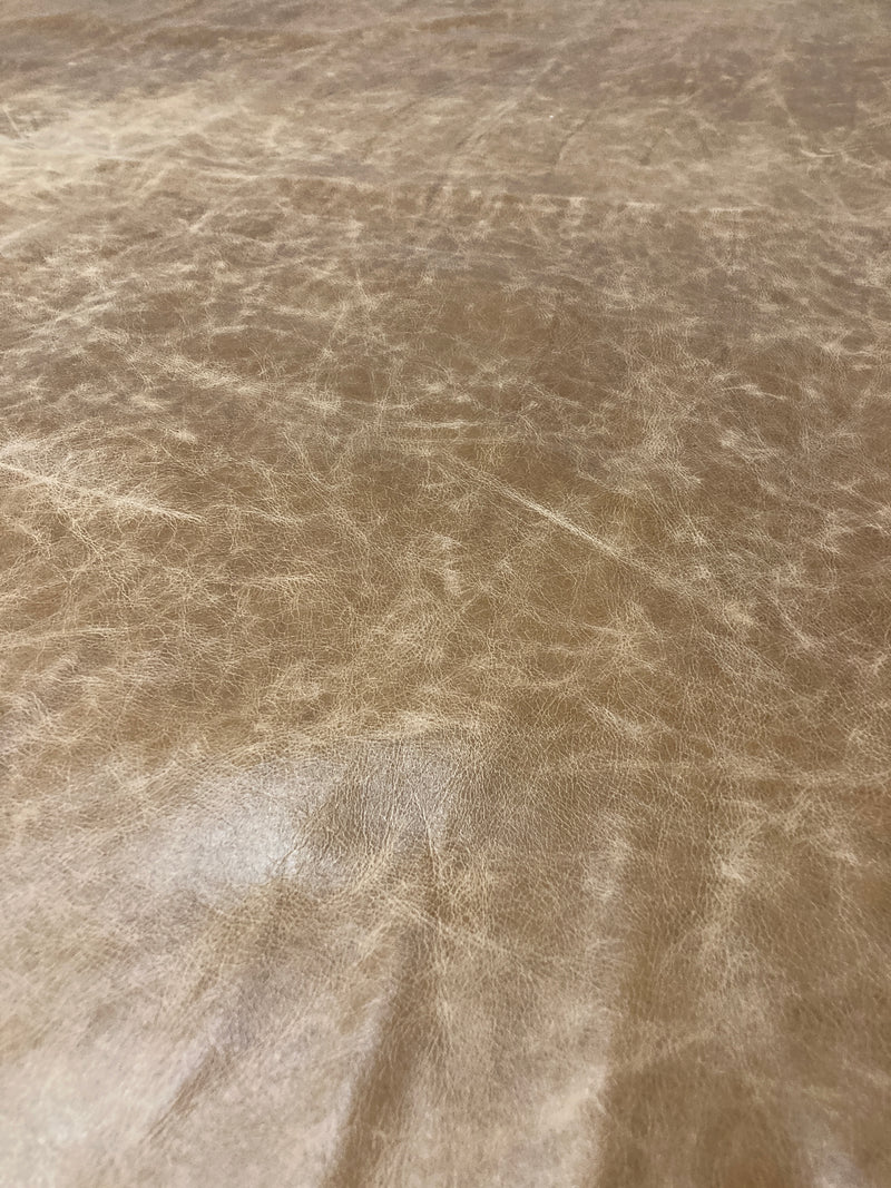 Cow Hide authentic genuine leather light brown tan Aniline extra large Italy