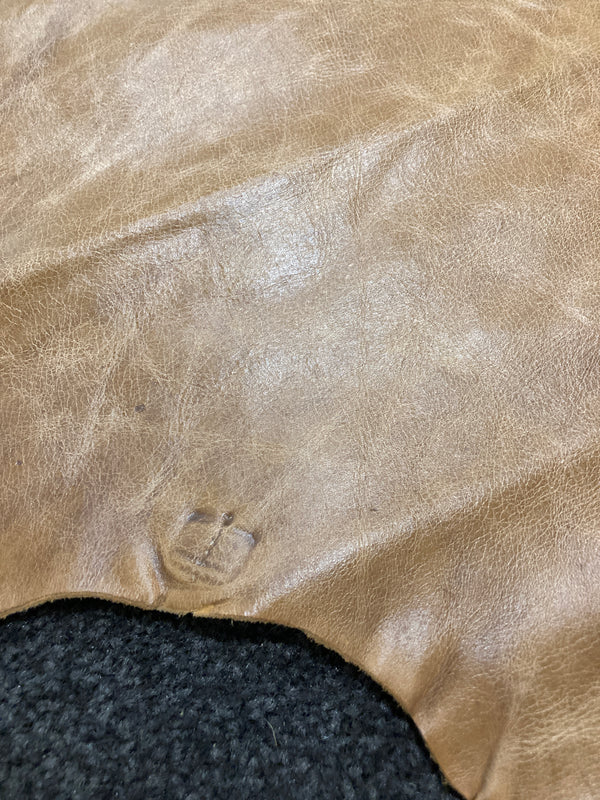 Cow Hide authentic genuine leather light brown tan Aniline extra large Italy
