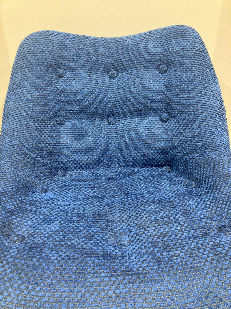 Featherston button back contour chair A305H model fully restored Zepel boucle blue