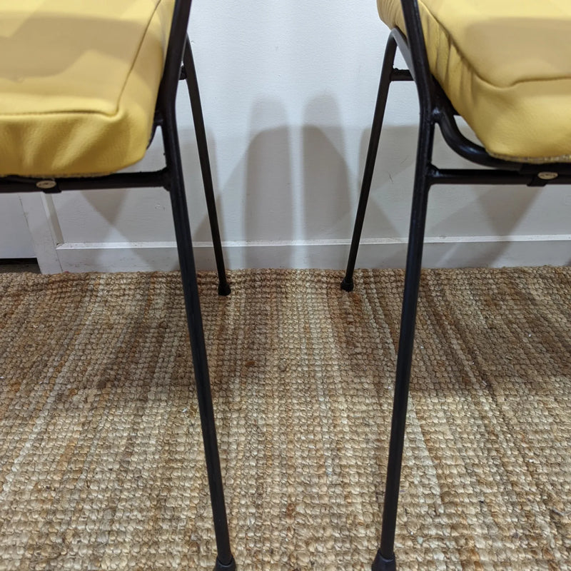 Fler tv chairs X 4 fully restored MCM yellow/honey/mustard Italian top grain leather