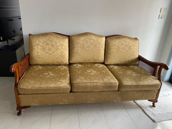 Van Treight three seater couch rattan back vintage original