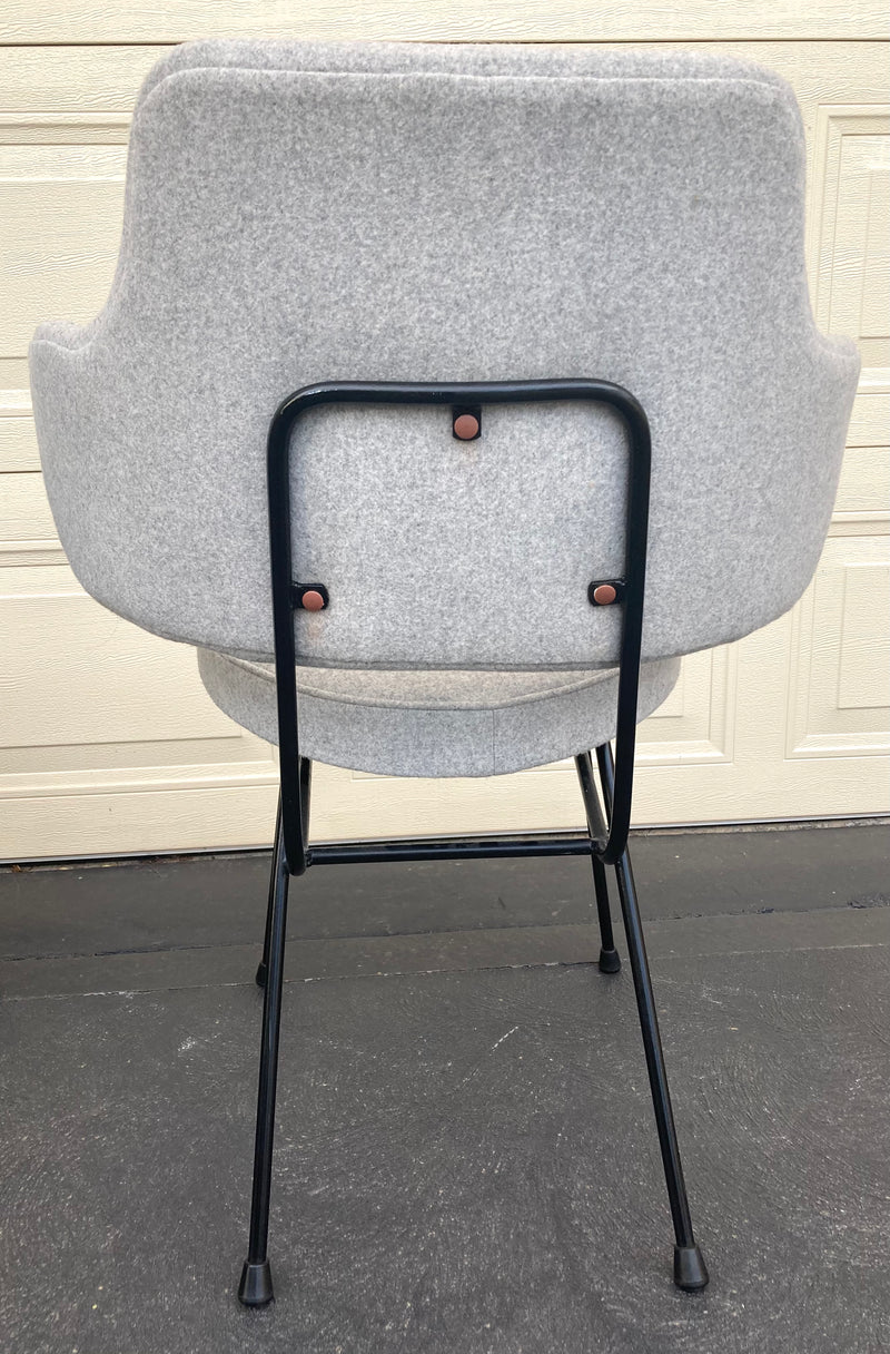 Featherston TY wingback chairs original 1950s grey Kvadrat wool fabric