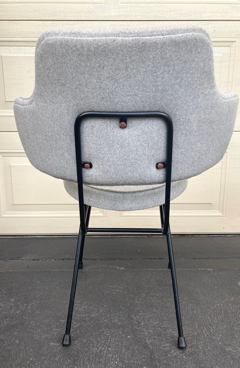 Featherston TY wingback chairs original 1950s grey Kvadrat wool fabric