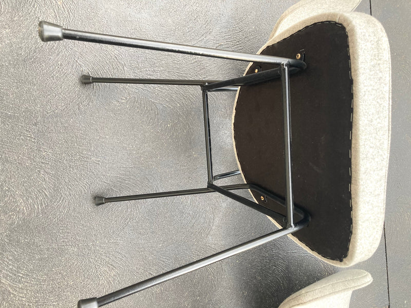 Featherston TY wingback chairs original 1950s grey Kvadrat wool fabric