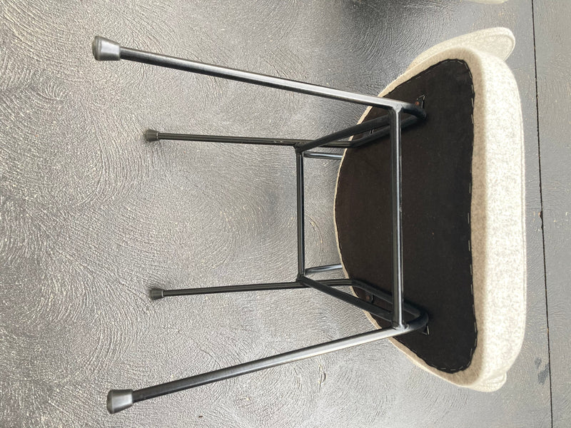 Featherston TY wingback chairs original 1950s grey Kvadrat wool fabric