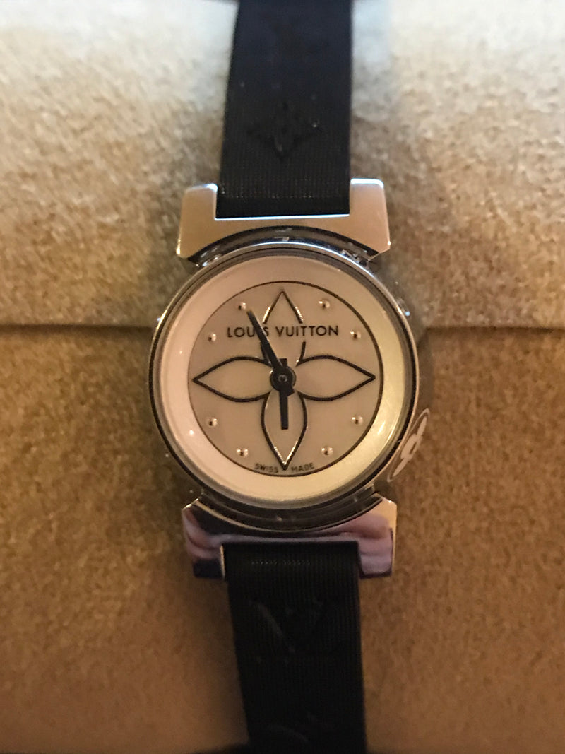 Used Louis Vuitton ladies wrist watch Tambour XS Bijou Blanch Genuine