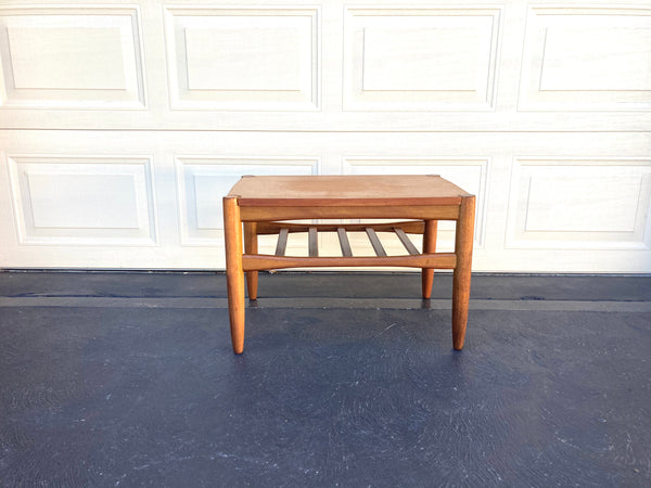 Mid century Danish Deluxe 'Flip Top' side table coffee restored teak