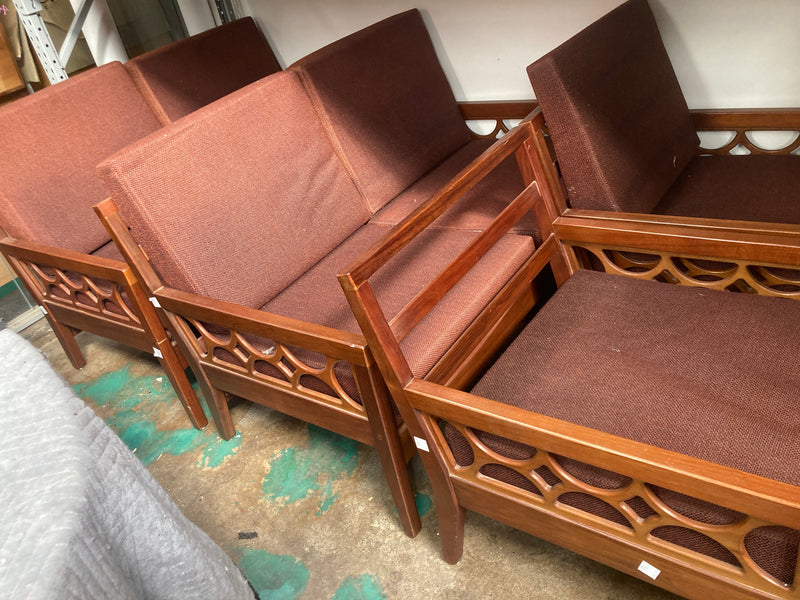 Avalon furniture 5 piece teak lounge suite MCM 1960s