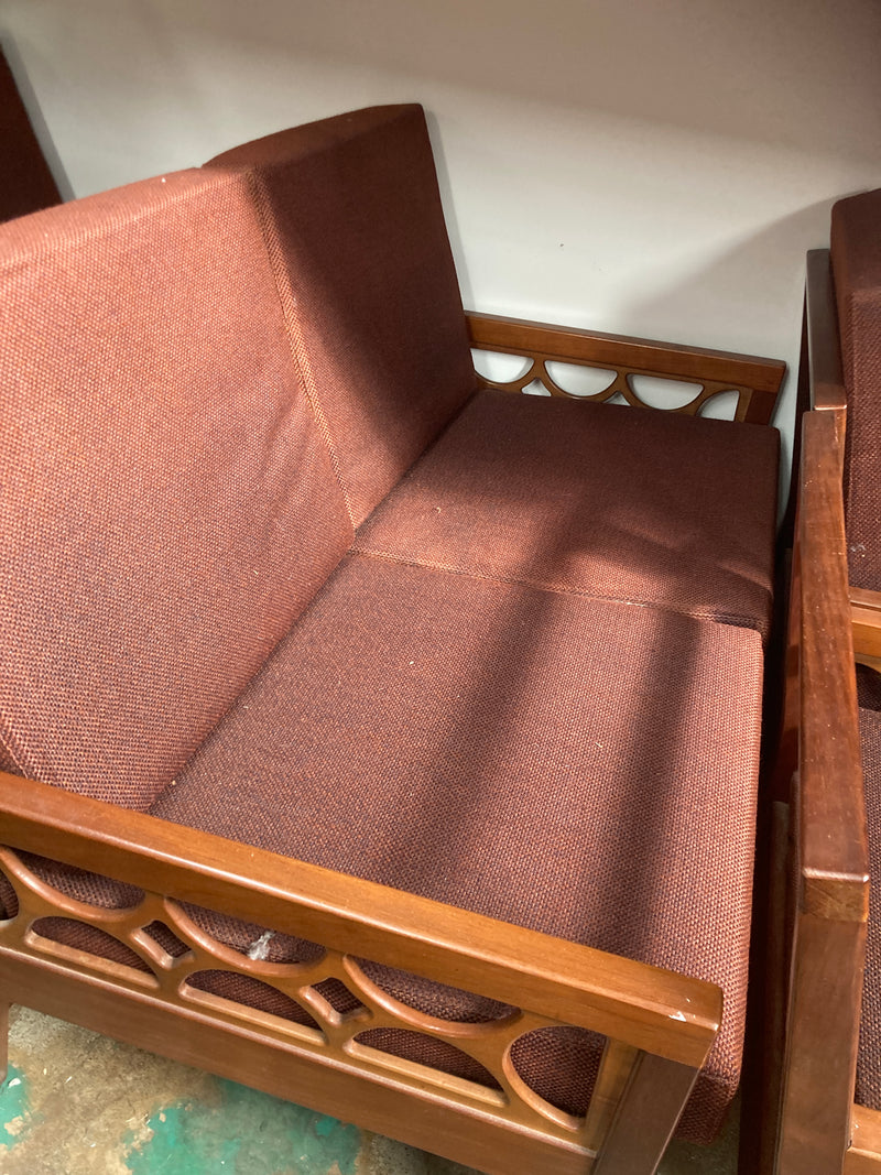 Avalon furniture 5 piece teak lounge suite MCM 1960s