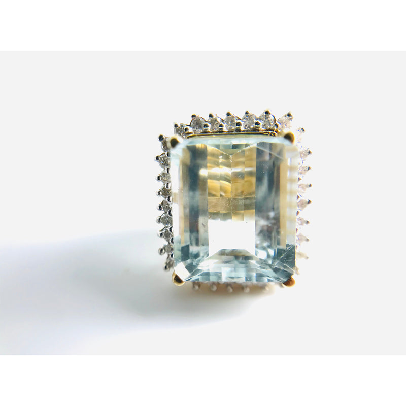 14ct Yellow Gold Aquamarine Diamond halo stud earrings evalution $16k