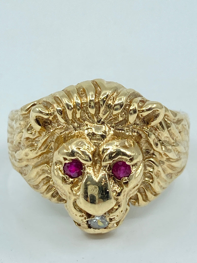 Lion ring with ruby eyes clearance
