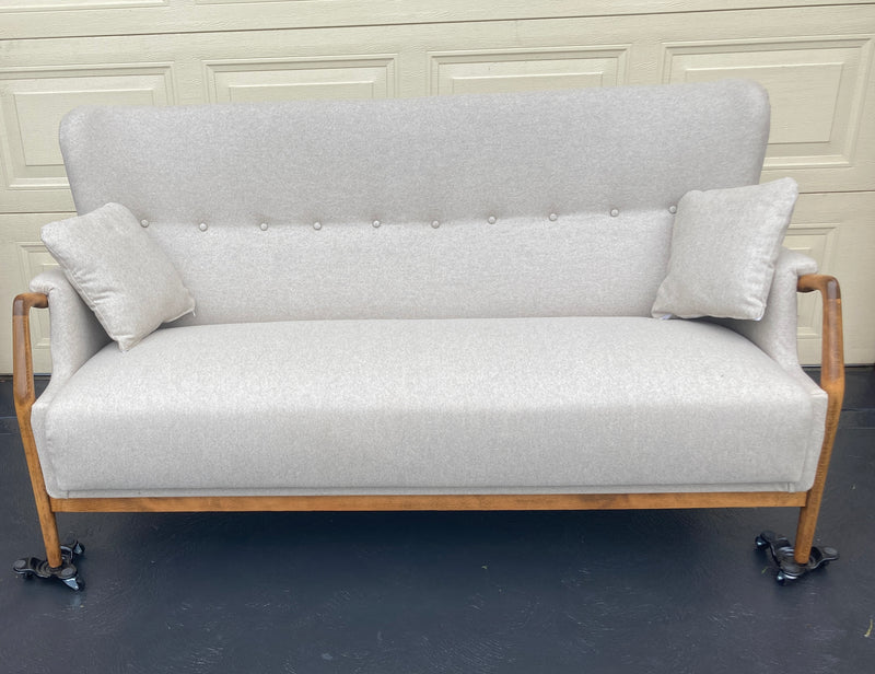 Original fully restored Van Treight 2 seater couch lounge sofa wool