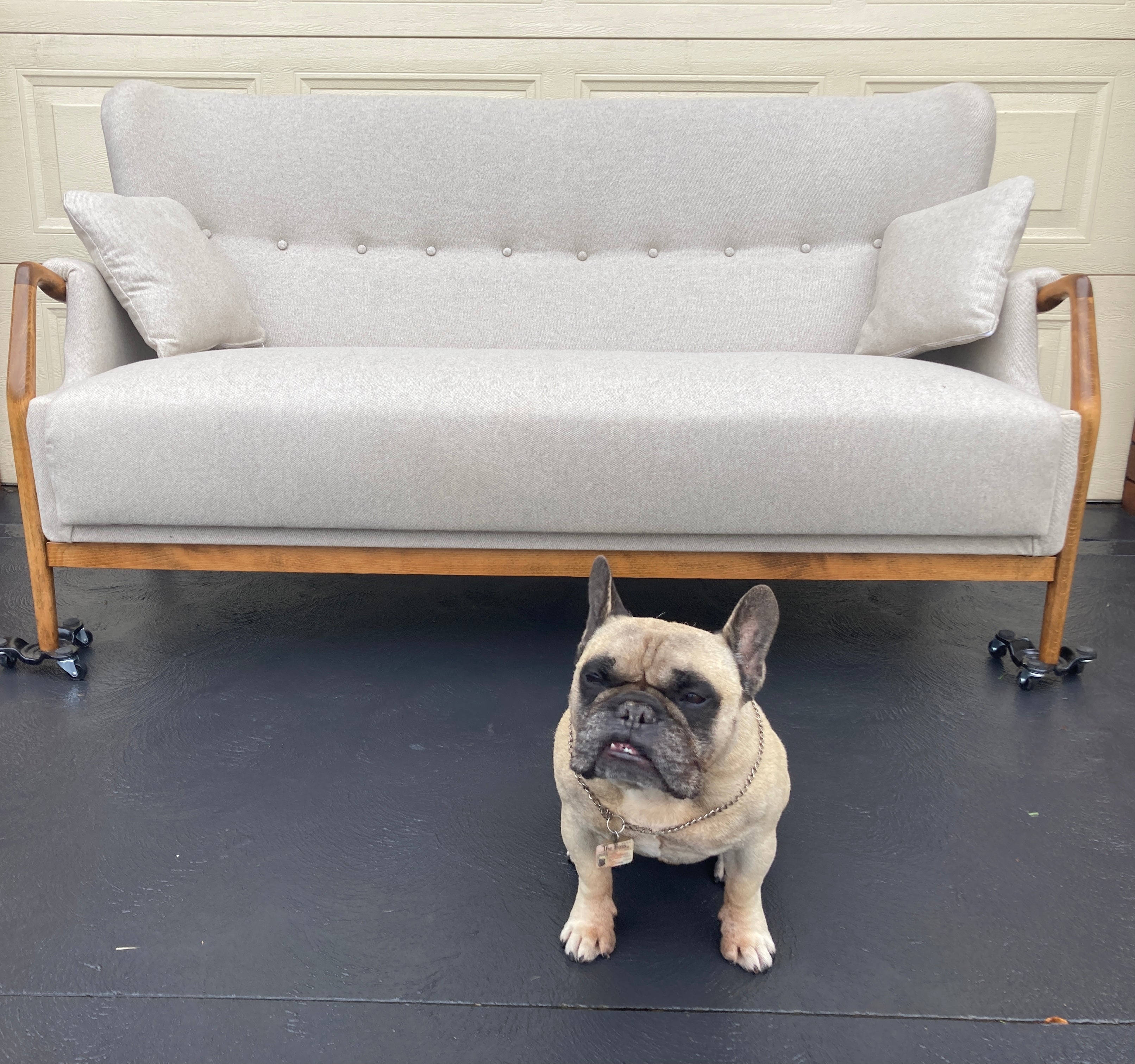 Original fully restored Van Treight 2 seater couch lounge sofa wool