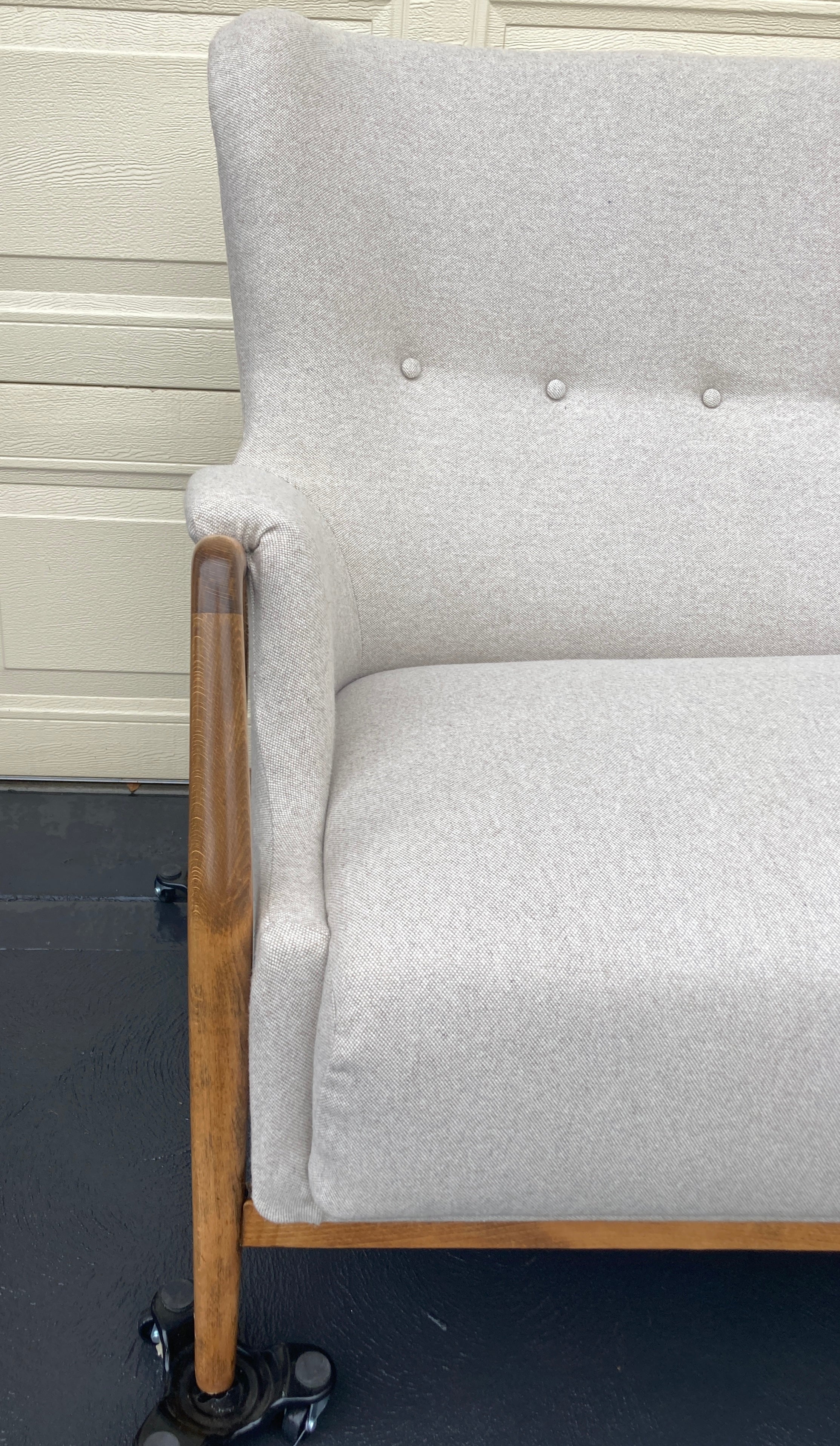 Original fully restored Van Treight 2 seater couch lounge sofa wool