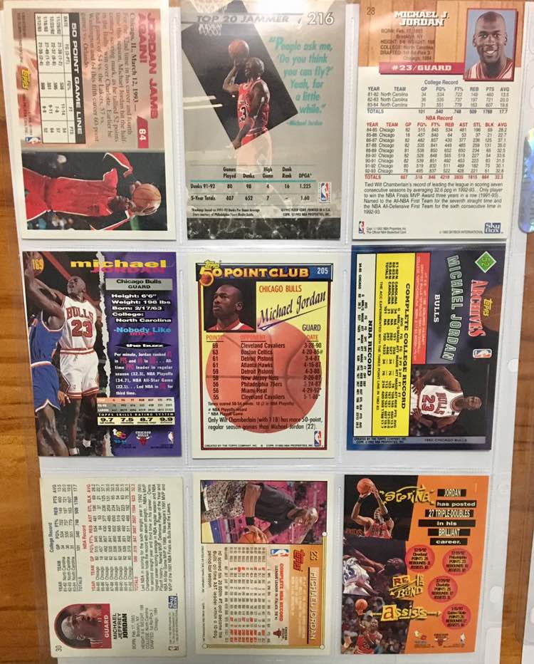NBA basketball cards 29 x Michael Jordan bulk 90s rare