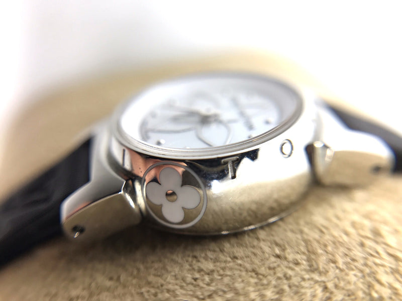 Used Louis Vuitton ladies wrist watch Tambour XS Bijou Blanch Genuine