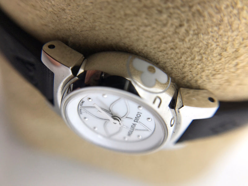 Used Louis Vuitton ladies wrist watch Tambour XS Bijou Blanch Genuine