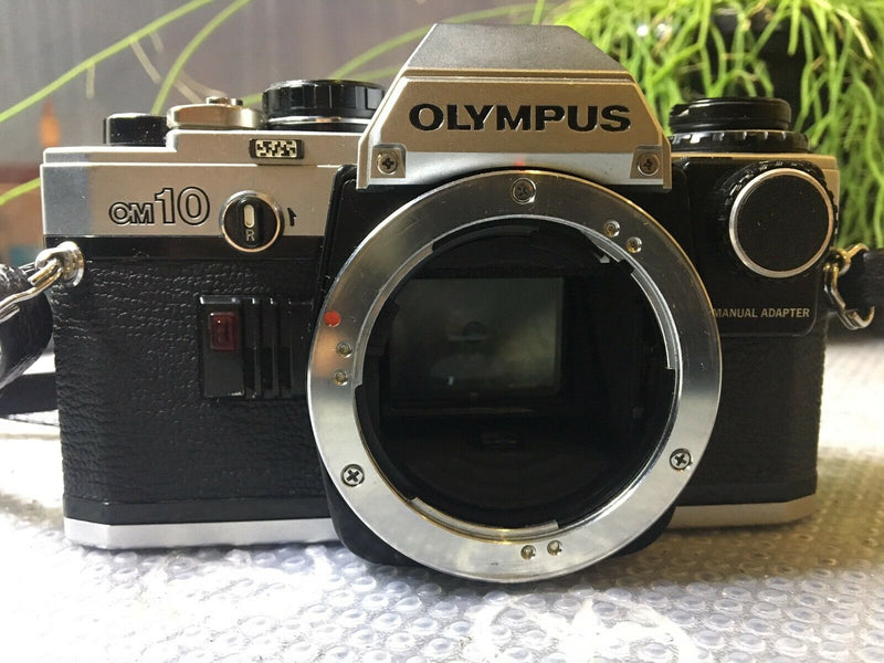 Olympus OM10 film camera vintage 35mm SLR F1:1.8 50mm plus 200mm lens