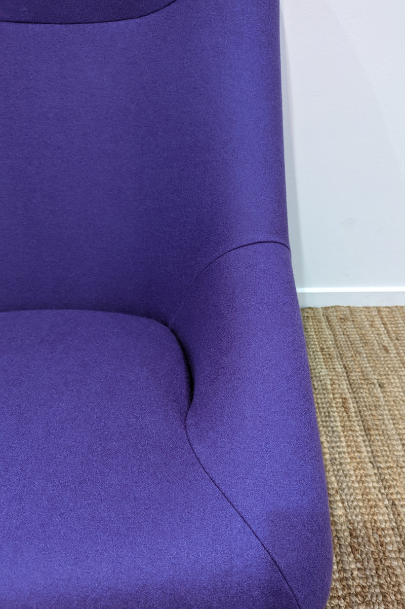 Authentic Featherston Uniroyal Numero 1V IV highback armchair purple Kvadrat wool fabric