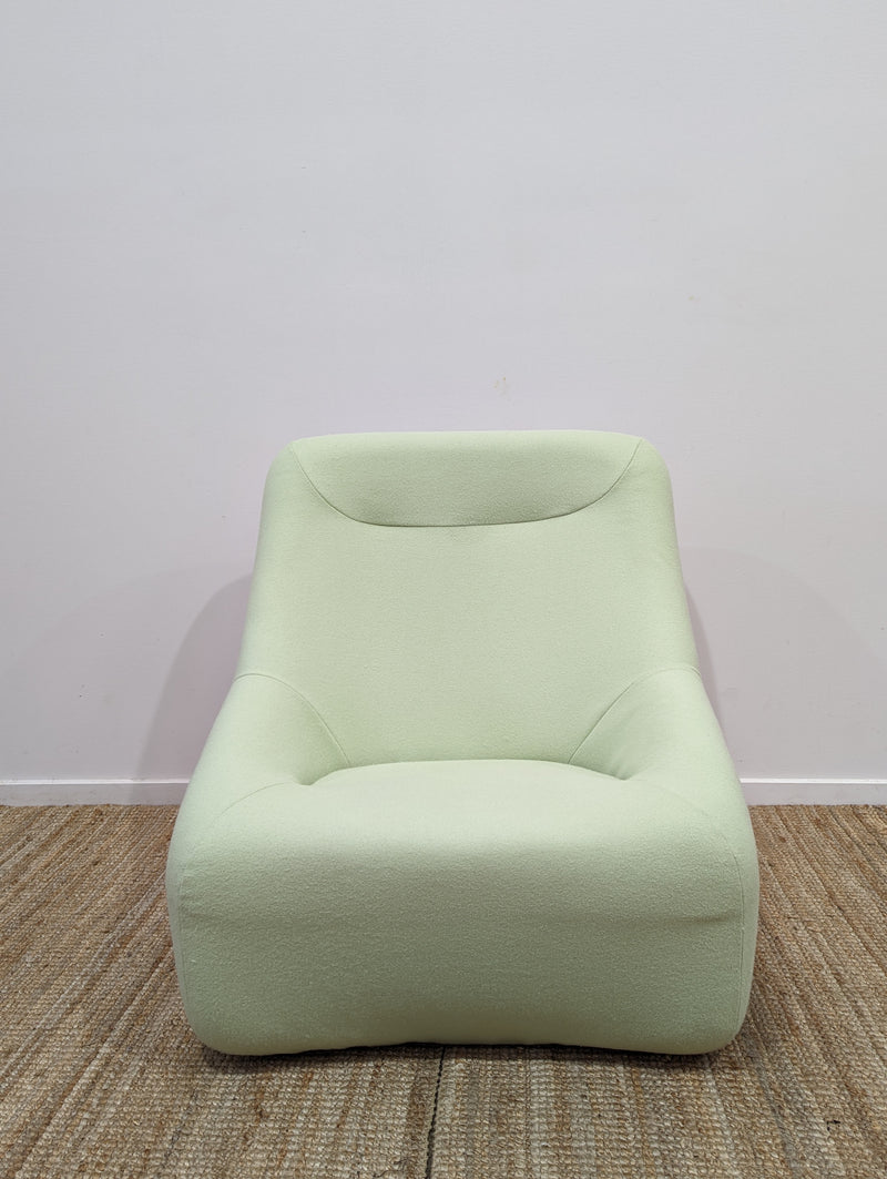 Authentic Featherston Uniroyal Numero 1V IV highback armchair tea green Kvadrat wool fabric