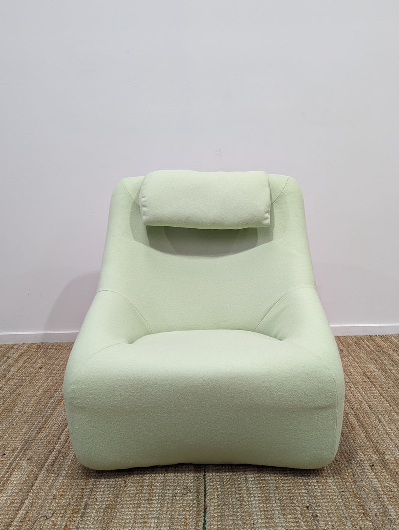 Authentic Featherston Uniroyal Numero 1V IV highback armchair tea green Kvadrat wool fabric
