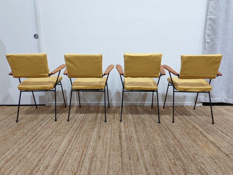 Fler tv chairs X 4 fully restored MCM yellow/honey/mustard Italian top grain leather