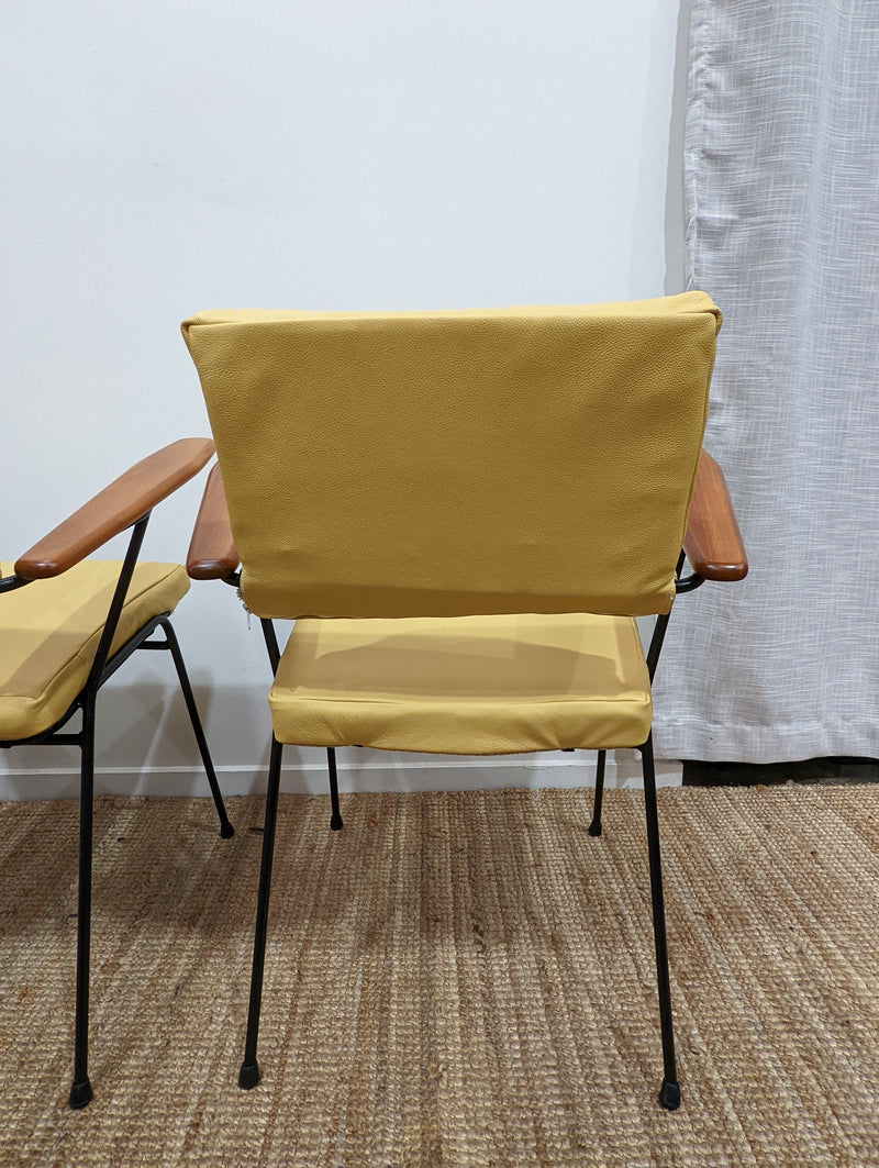 Fler tv chairs X 4 fully restored MCM yellow/honey/mustard Italian top grain leather