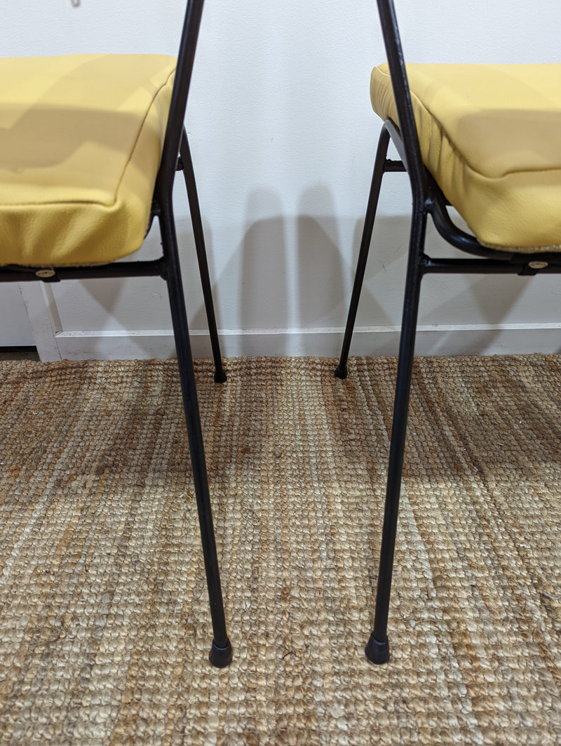 Fler tv chairs X 4 fully restored MCM yellow/honey/mustard Italian top grain leather