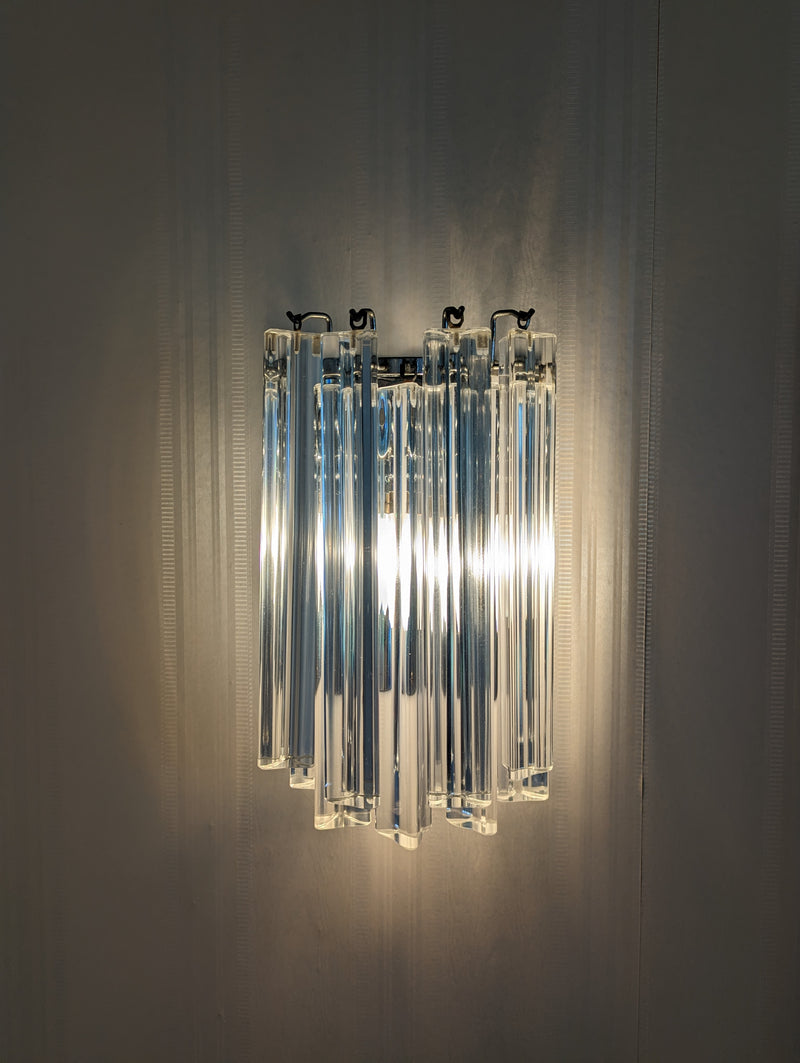 Rudowski bespoke mirror marble shelf pair Italian Venini Triboli wall ...