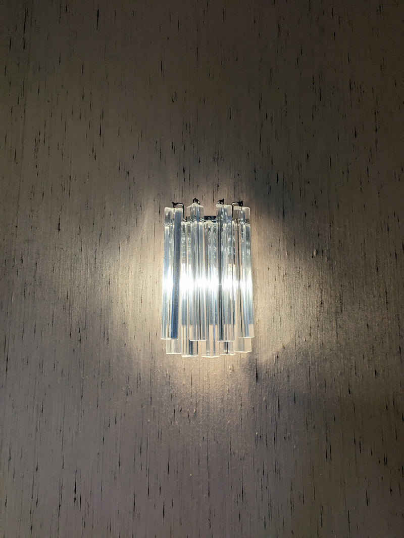 Pair Italian Venini Trilobi wall scone light MCM 1960-70s Murano