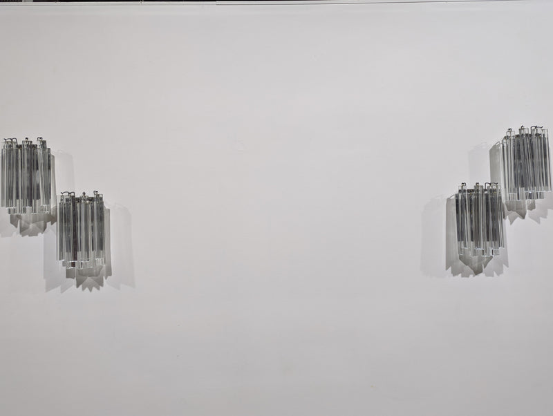 Pair Italian Venini Trilobi wall scone light MCM 1960-70s Murano