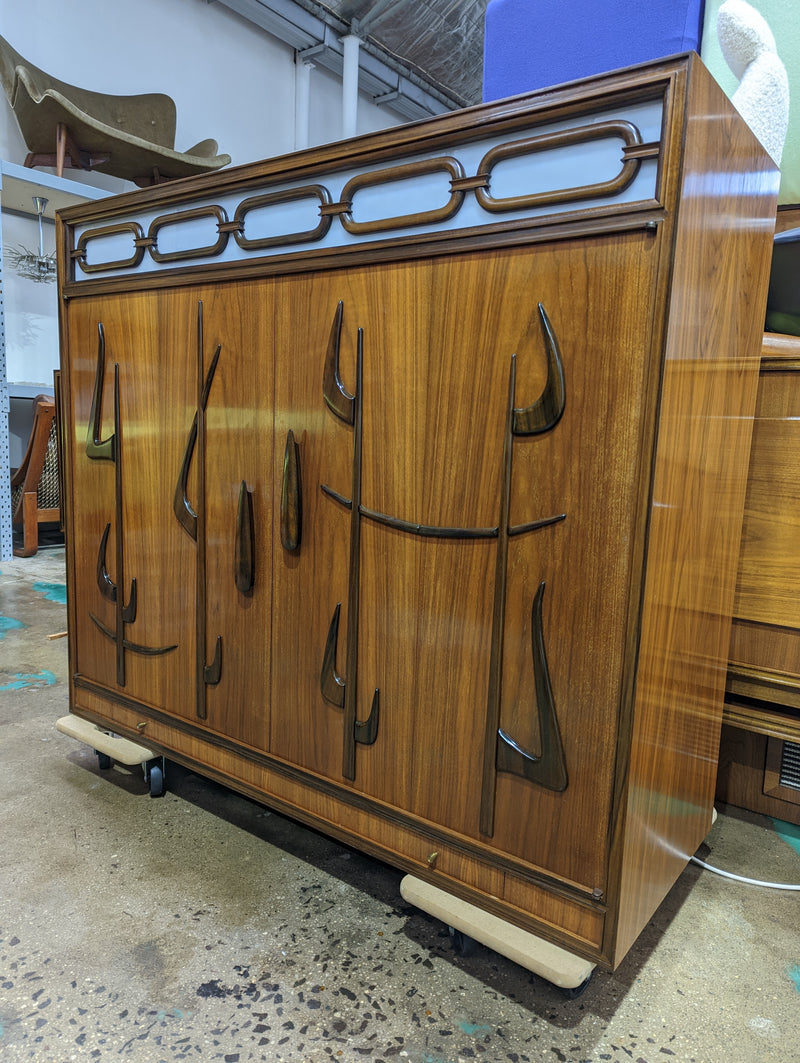 Australian MCM bespoke 2 door wall unit drinks cabinet Rudowski