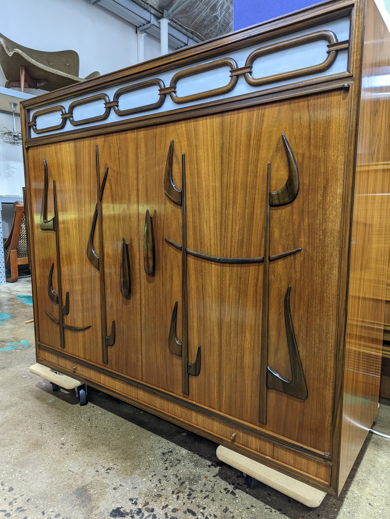 Australian MCM bespoke 2 door wall unit drinks cabinet Rudowski