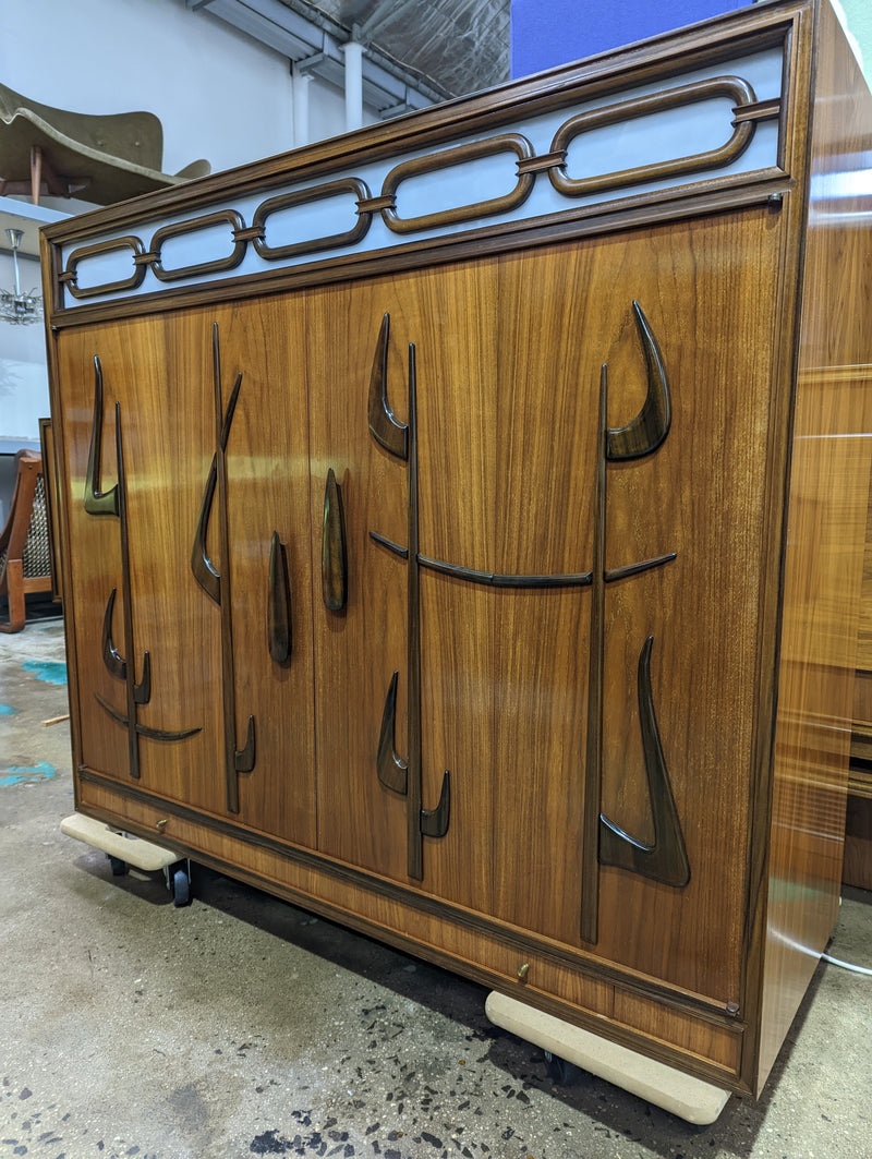 Australian MCM bespoke 2 door wall unit drinks cabinet Rudowski