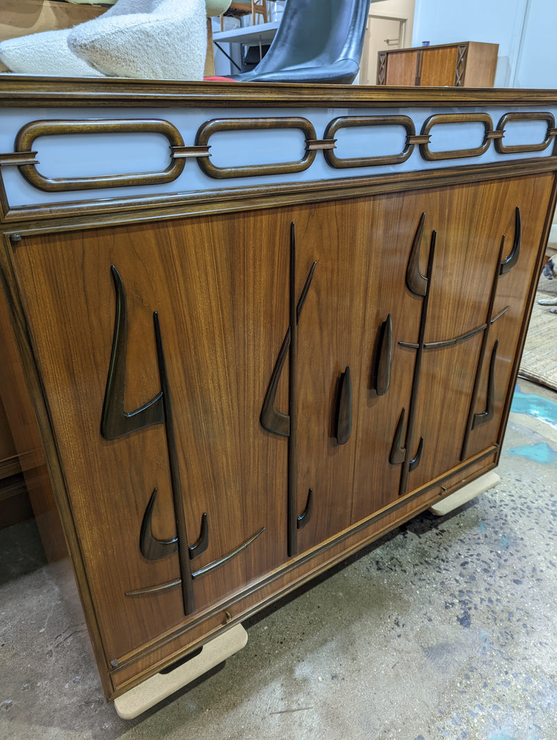 Australian MCM bespoke 2 door wall unit drinks cabinet Rudowski