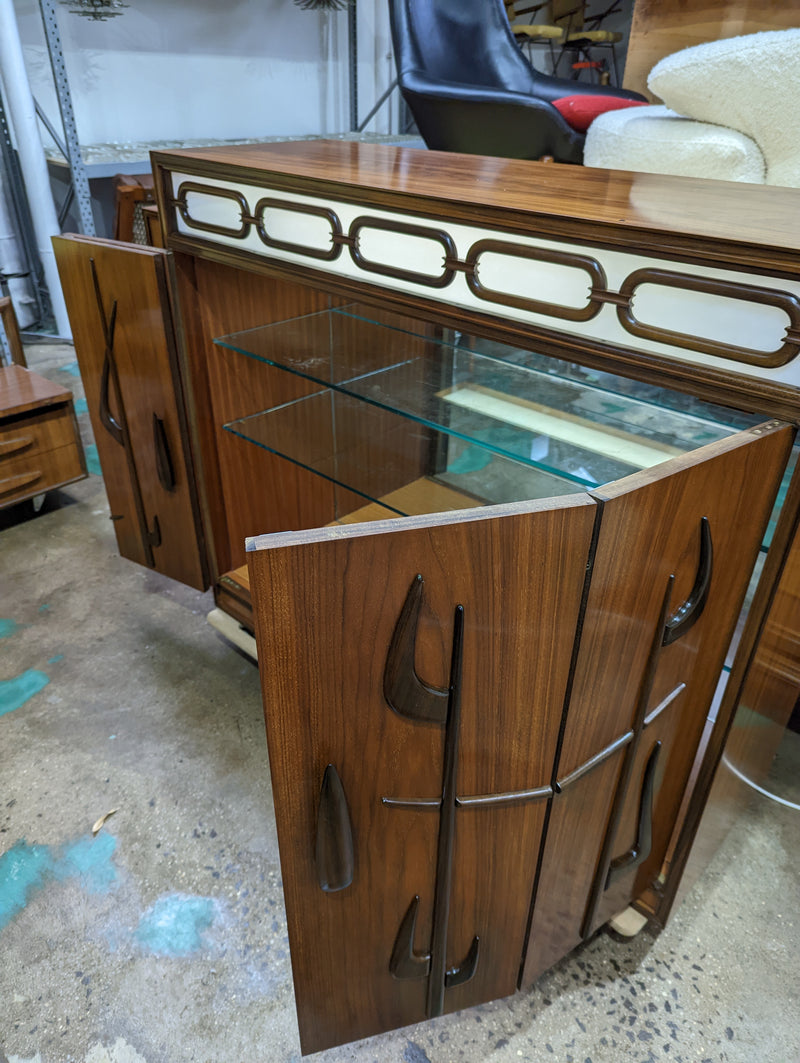 Australian MCM bespoke 2 door wall unit drinks cabinet Rudowski