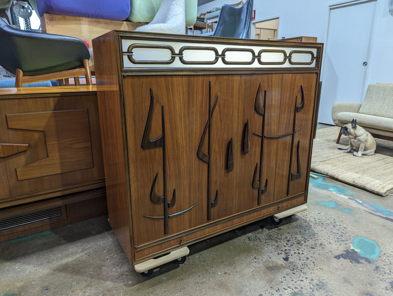 Australian MCM bespoke 2 door wall unit drinks cabinet Rudowski