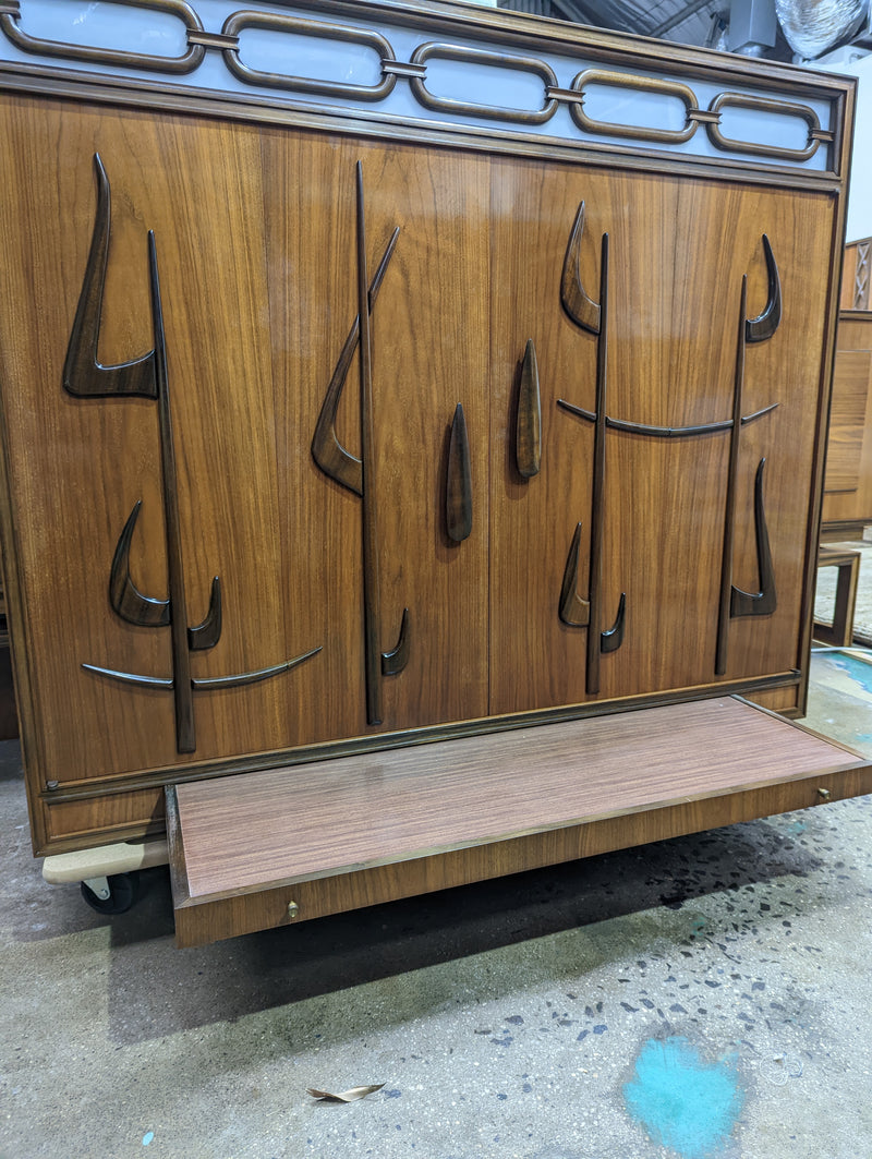 Australian MCM bespoke 2 door wall unit drinks cabinet Rudowski