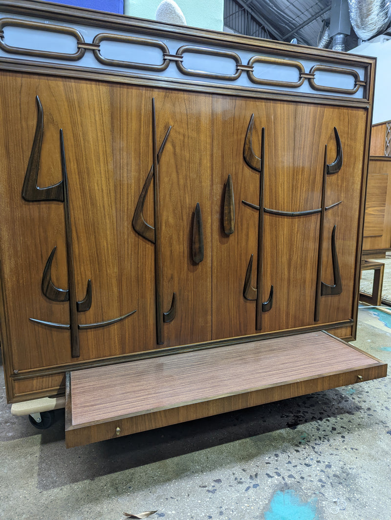 Australian MCM bespoke 2 door wall unit drinks cabinet Rudowski