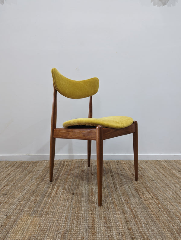 1 x Authentic Parker Matchstick dining chair 1960s single model 106 mustard velour velvet restored
