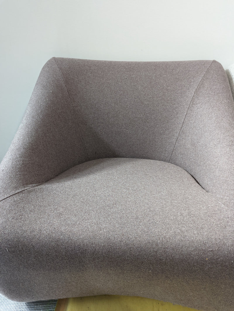 Authentic Featherston Uniroyal Numero 1V IV lowback armchair Kvadrat wool off grey off white
