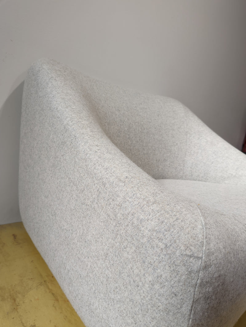 Authentic Featherston Uniroyal Numero 1V IV lowback armchair Kvadrat wool off grey off white