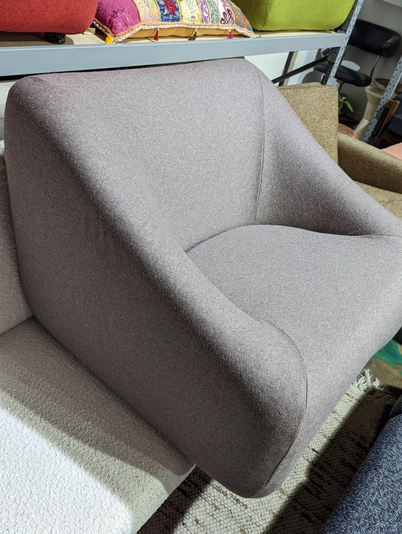 Authentic Featherston Uniroyal Numero 1V IV lowback armchair kvadrat wool brown purple grey mix