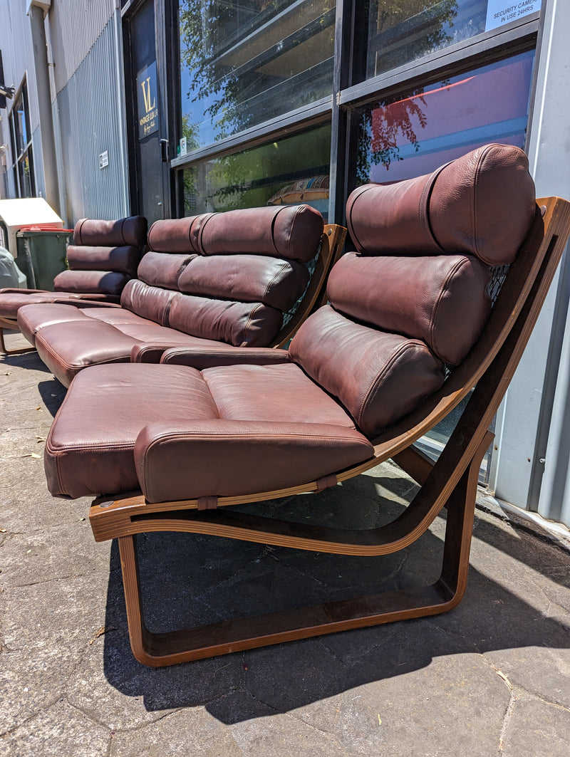 Tessa T4 sling full suite pair of armchairs matching large two seater authentic full aniline Italian soft leather ox blood red burgundy