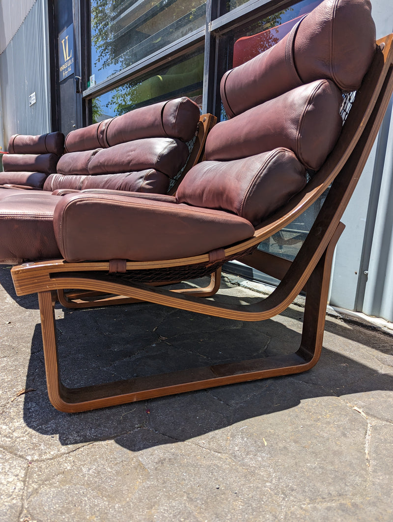 Tessa T4 sling full suite pair of armchairs matching large two seater authentic full aniline Italian soft leather ox blood red burgundy