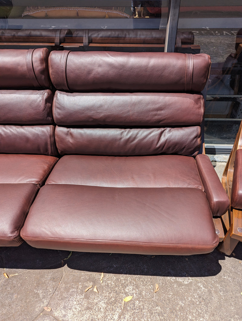 Tessa T4 sling full suite pair of armchairs matching large two seater authentic full aniline Italian soft leather ox blood red burgundy